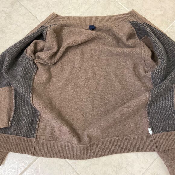 VTG. Gap lambswool cardigan knit grandpa Sweater Men XL Brown pockets Bloke core - Picture 5 of 16